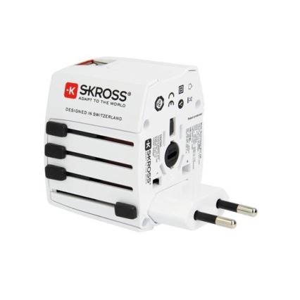 Międzynarodowy adapter podróżny 230 V + 2 x port USB