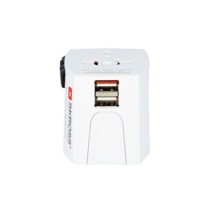 Międzynarodowy adapter podróżny 230 V + 2 x port USB