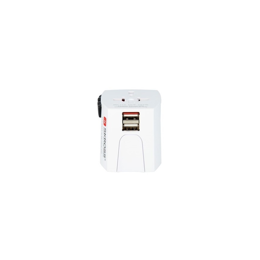Międzynarodowy adapter podróżny 230 V + 2 x port USB