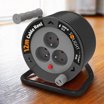 Przedłużacz na bębnie 3-gniazdowy 12 m