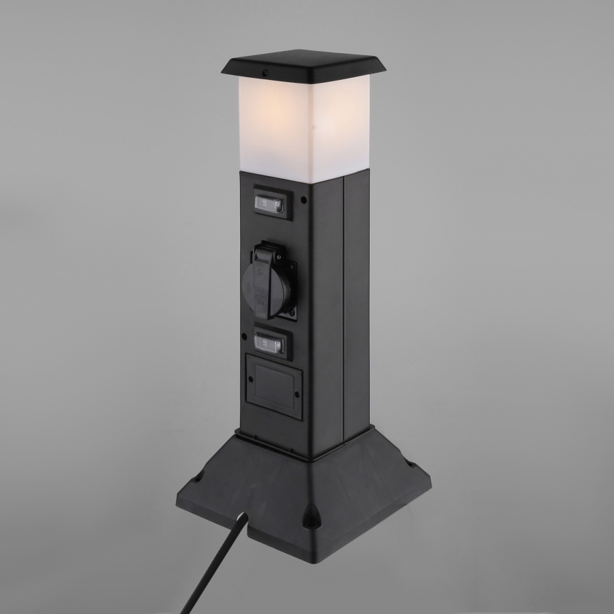 Lampa zewnętrzna z dwoma gniazdkami 1xE14/15W/230V IP44 czarny
