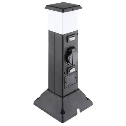 Lampa zewnętrzna z dwoma gniazdkami 1xE14/15W/230V IP44 czarny
