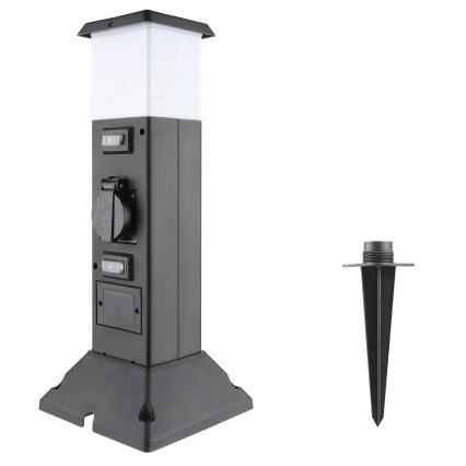Lampa zewnętrzna z dwoma gniazdkami 1xE14/15W/230V IP44 czarny