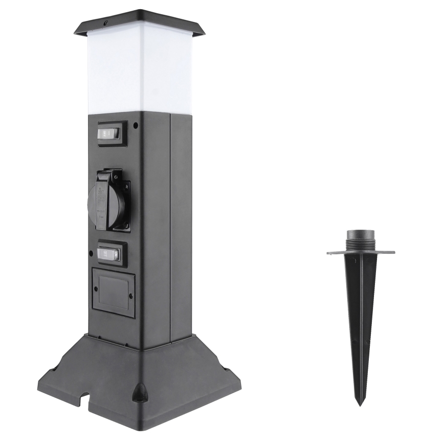 Lampa zewnętrzna z dwoma gniazdkami 1xE14/15W/230V IP44 czarny