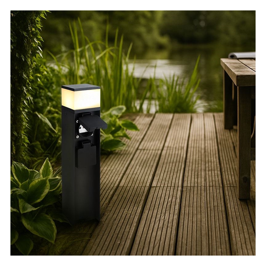 Lampa zewnętrzna z 2 oprawkami 1xG9/11W/230V IP44 czarna