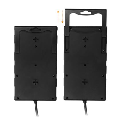 Przedłużacz 2 m z wyłącznikiem 8Z, wtyk Typ E + 1x USB-A + 1x USB-C, czarny