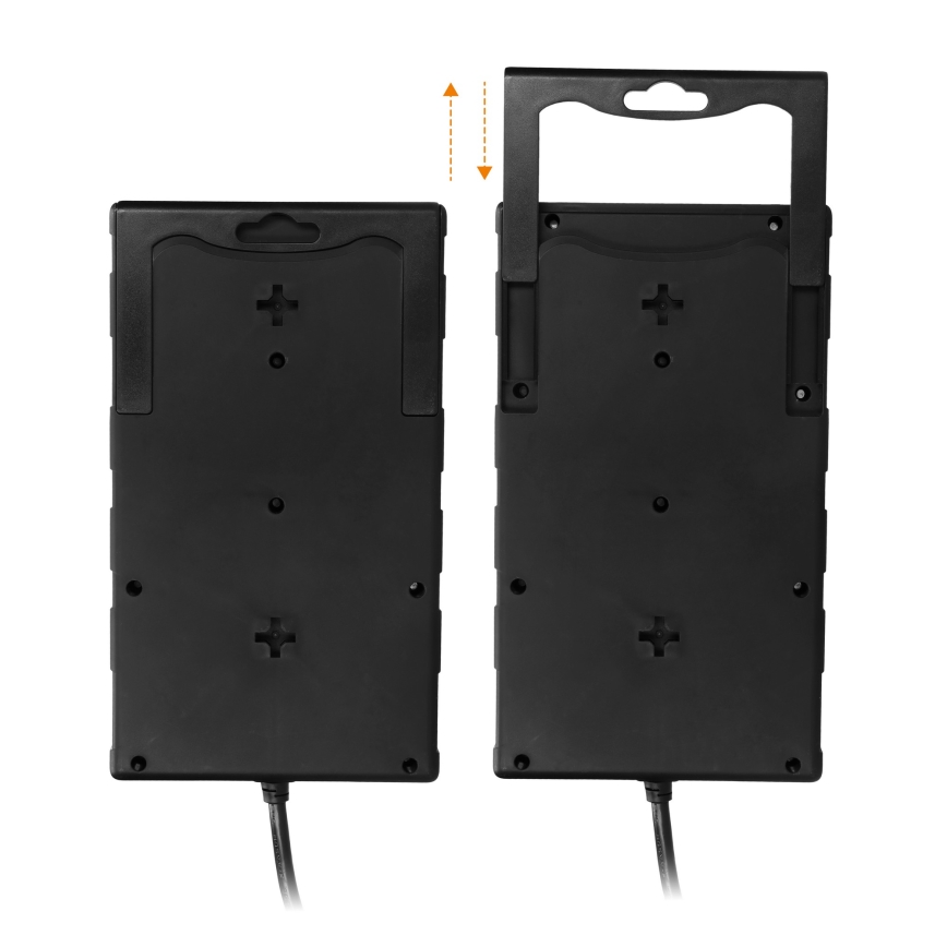 Przedłużacz 2 m z wyłącznikiem 8Z, wtyk Typ E + 1x USB-A + 1x USB-C, czarny