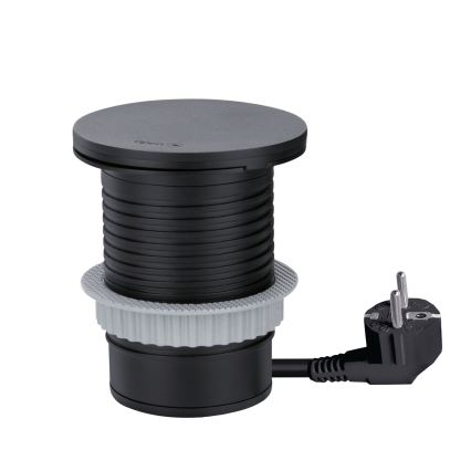 Gniazdo podtynkowe z ładowaniem bezprzewodowym 10W 1 gniazdo + USB A+C czarne