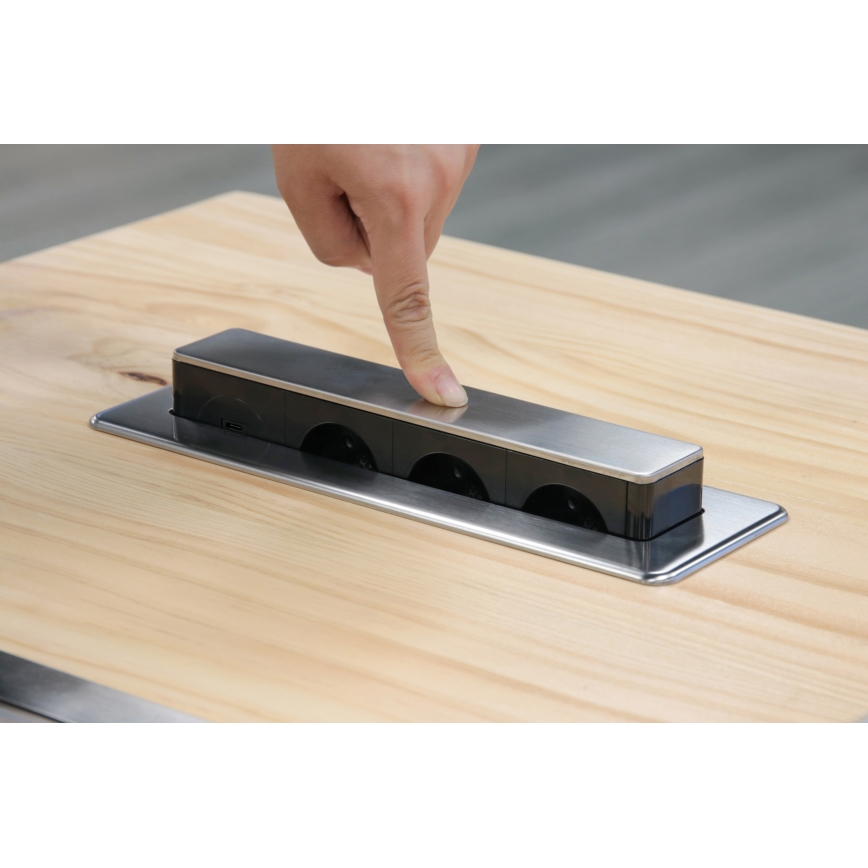 Słupek z gniazdami do blatu stołu 3x230V + USB-A + USB-C