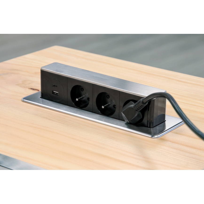 Kolumna z gniazdami do blatu 3x230V + USB-A + USB-C