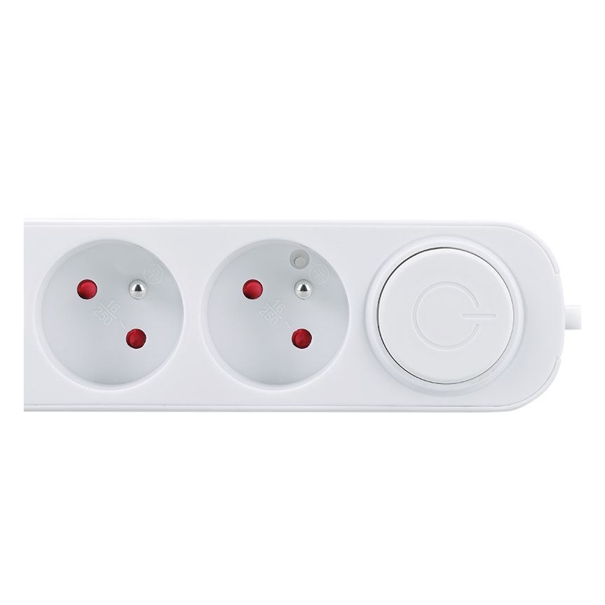 Przedłużacz z wyłącznikiem, 5 gniazd, porty USB A i C do ładowania, 3 m