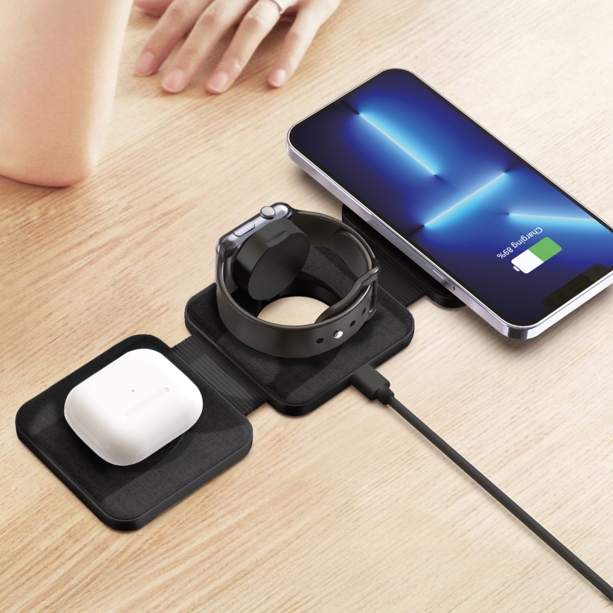 Bezprzewodowa ładowarka 3w1 15W