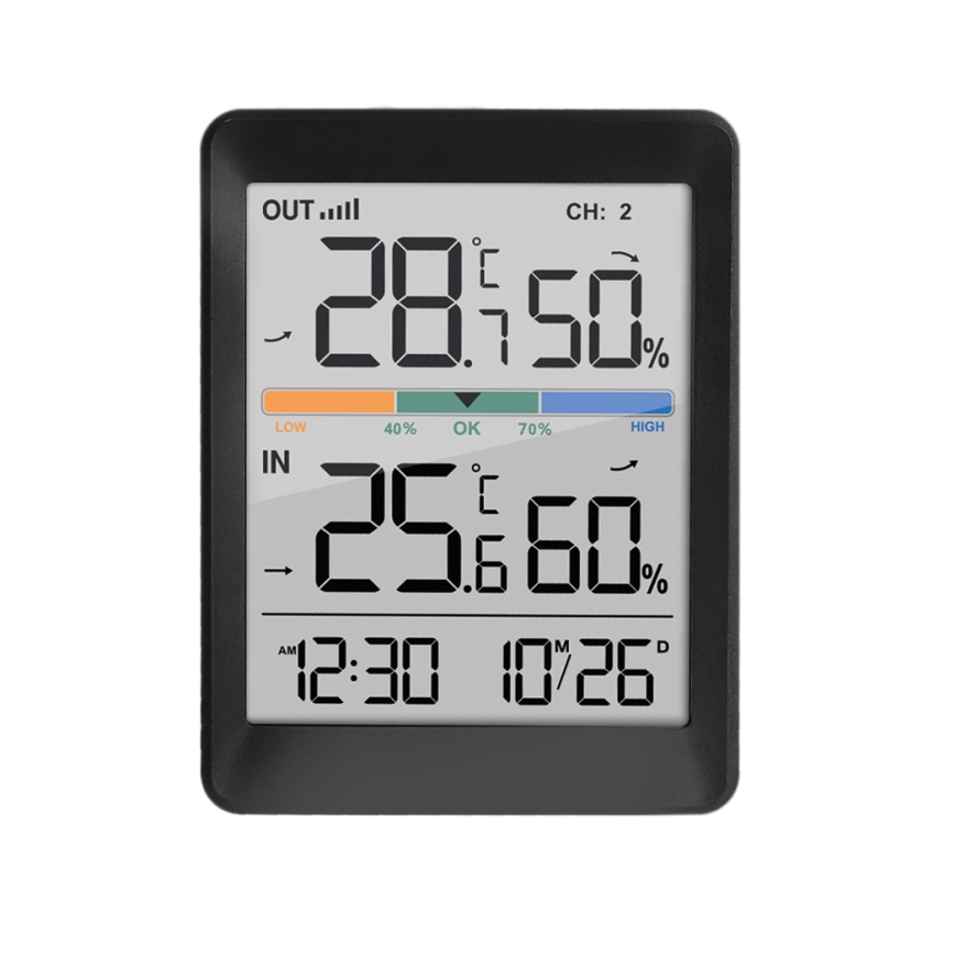 Stacja meteorologiczna z budzikiem 2xAAA czarny