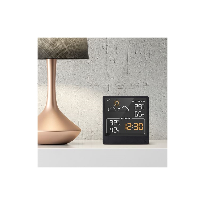 Cyfrowy termometr 5V/2xAAA + 2xAAA czarny