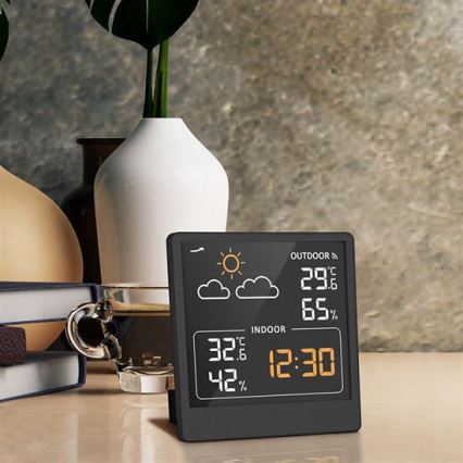 Cyfrowy termometr 5V/2xAAA + 2xAAA czarny