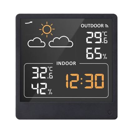 Cyfrowy termometr 5V/2xAAA + 2xAAA czarny