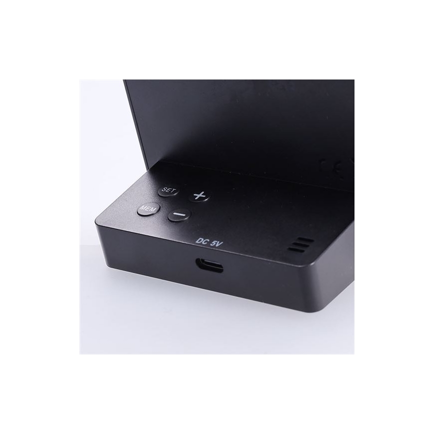 Cyfrowy termometr 5V/2xAAA + 2xAAA czarny