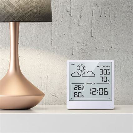 Cyfrowy termometr 5V/2xAAA + 2xAAA biały