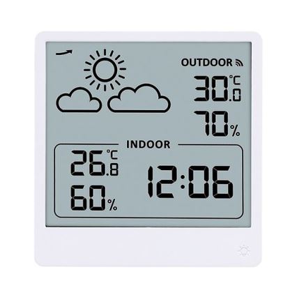 Cyfrowy termometr 5V/2xAAA + 2xAAA biały
