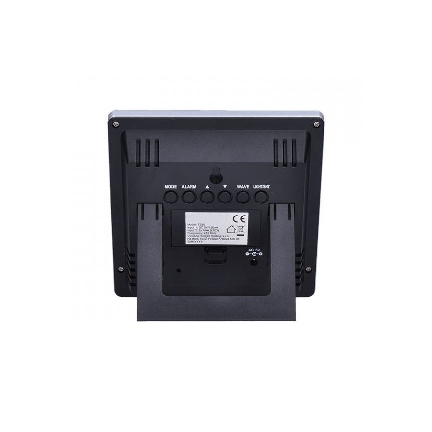 Stacja meteorologiczna z wyświetlaczem LCD 230V/2xAAA + 2xAAA czarny