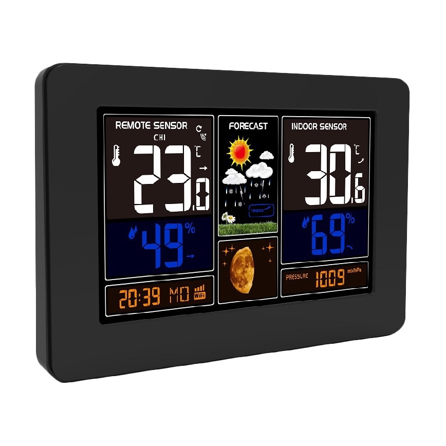 Stacja meteorologiczna z kolorowym wyświetlaczem LCD 2xAA/5V + 2xAA Wi-Fi Tuya