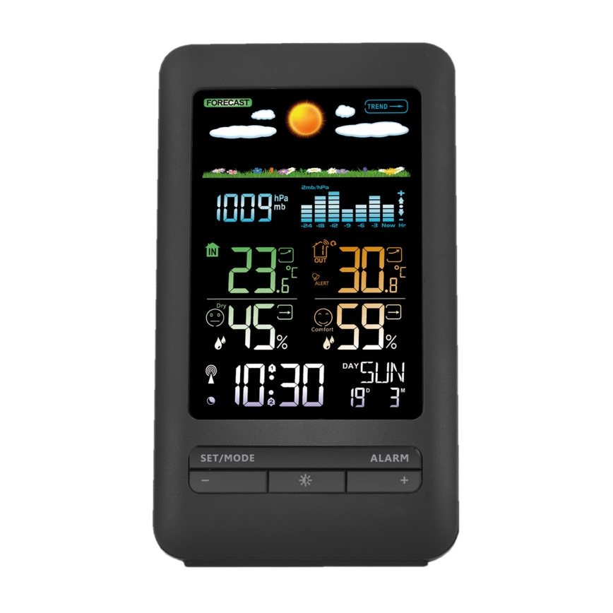 Stacja meteorologiczna z wyświetlaczem LCD 2xAA + 2xAA czarny