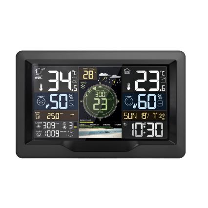 Profesjonalna stacja pogodowa z kolorowym wyświetlaczem LCD 5V/2xAA + 3xAA + 2xAA Wi-Fi Tuya