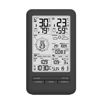 Profesjonalna stacja pogodowa z wyświetlaczem LCD 5V/2xAA + 3xAA + 2xAA Wi-Fi Tuya