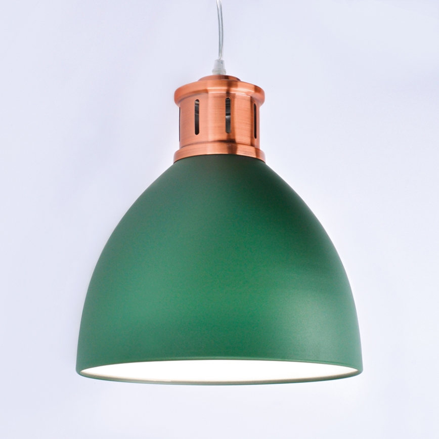 Żyrandol 1xE27/60W/230V zielony 30cm