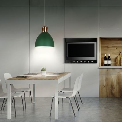 Żyrandol 1xE27/60W/230V zielony 30cm