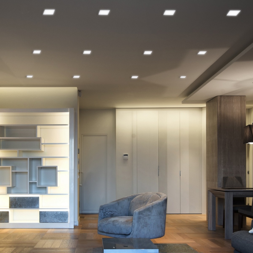 Wpuszczana oprawa sufitowa LED 6W 230V 3000/4000/6000K 12x12 cm biała