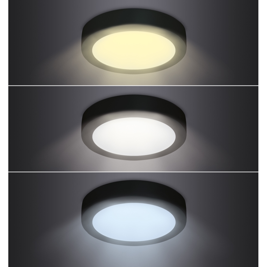 LED Plafon LED/24W/230V 3000/4000/6000K czarny okrągły