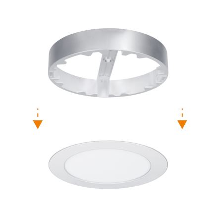 Panel LED natynkowy/wpuszczany 2w1 LED/12W/230V 3000/4000/6000K śr.17 cm IP54 srebrny