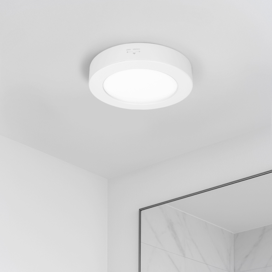 LED Panel natynkowy/wpuszczany 2w1 LED/12W/230V 3000/4000/6000K śr.17cm IP54 biały
