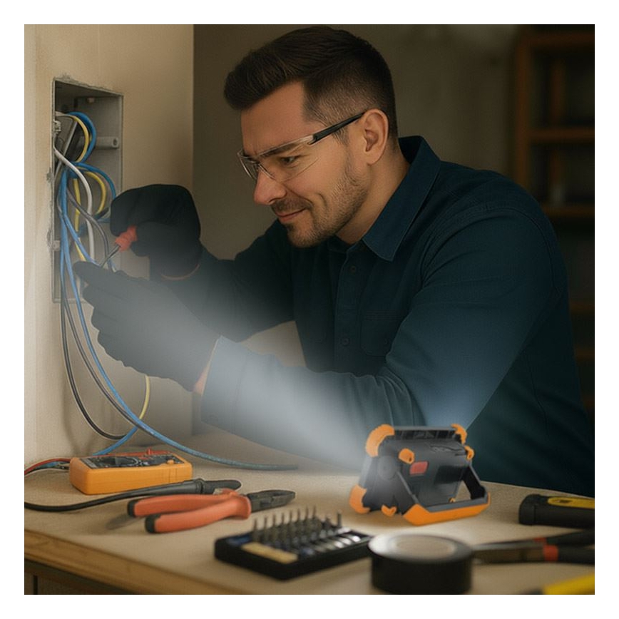 Akumulatorowy reflektor LED 10 W, 3,7 V, 4400 mAh
