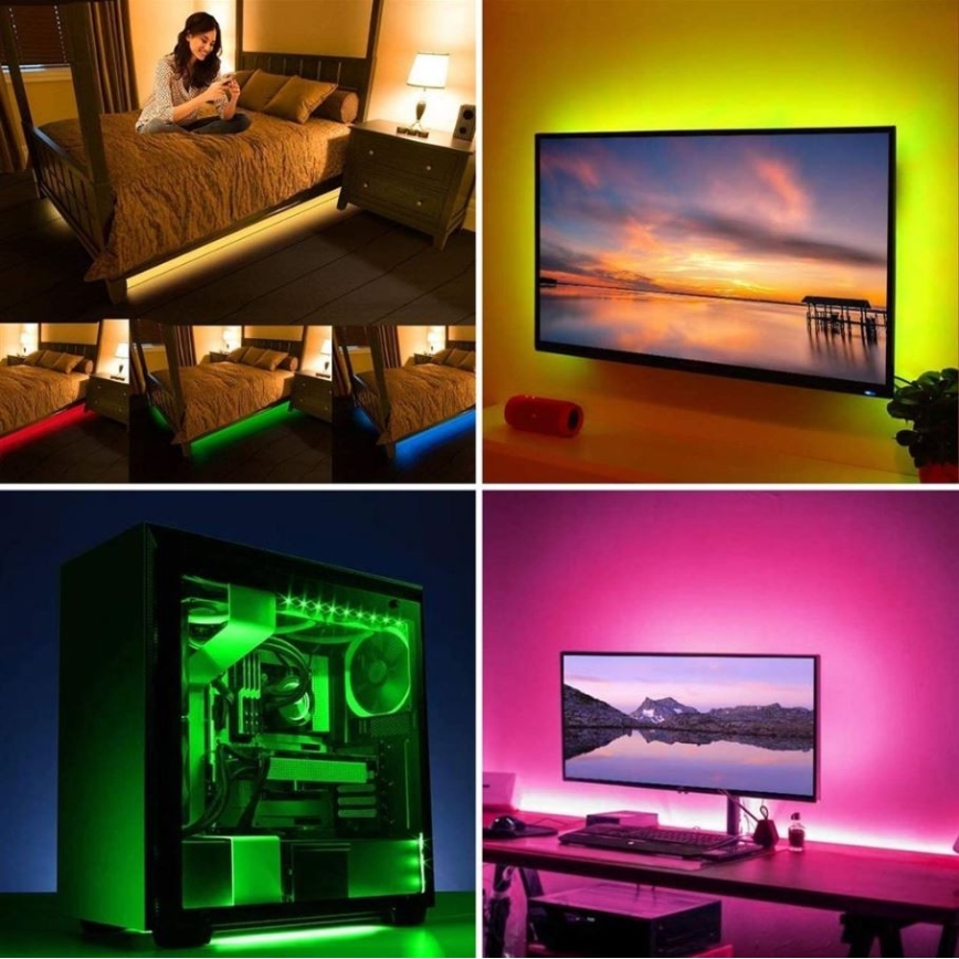 LED RGB ściemnialna taśma do TV LED/6W/5V Wi-Fi Tuya + pilot 0,5m