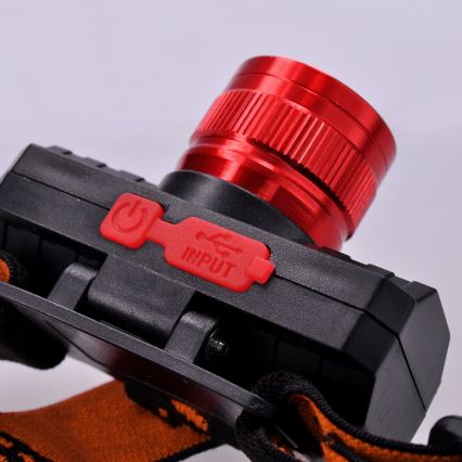 LED Czołówka akumulatorowa LED/3W/USB IP44