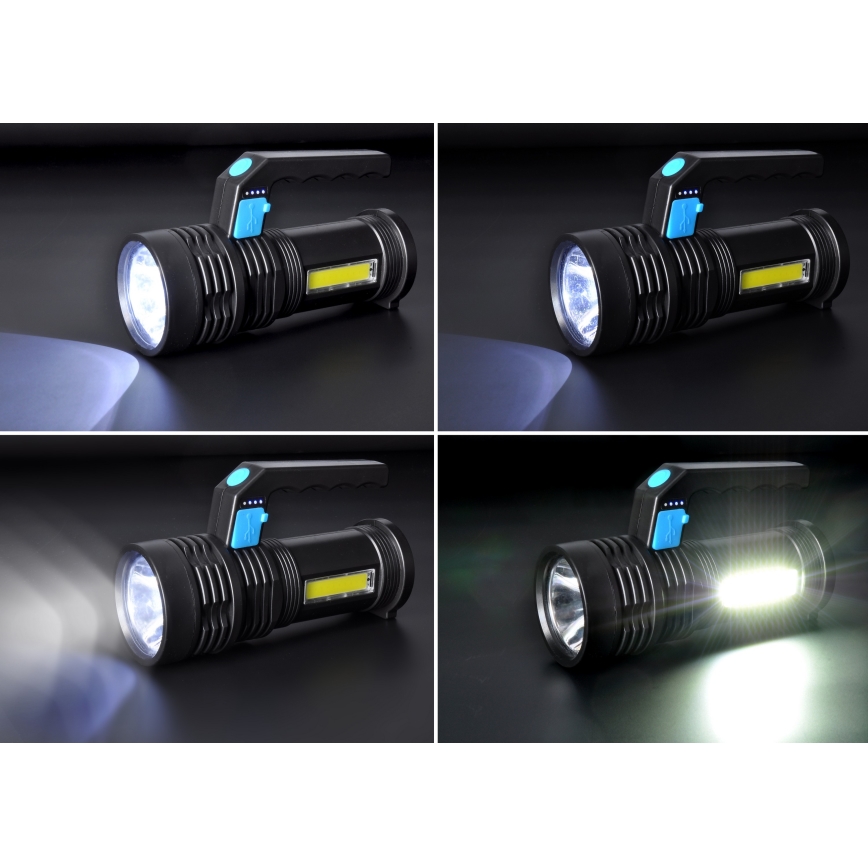 LED Ładowalna latarka LED/6W/800 mAh 3,7V IP44