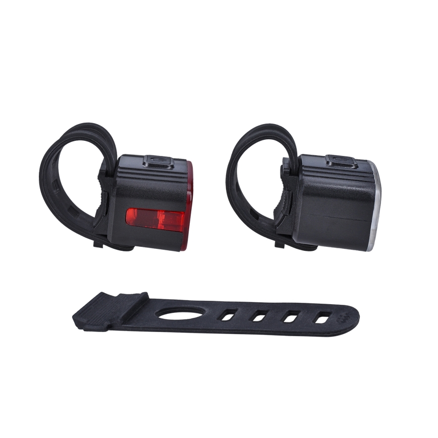 ZESTAW 2x LED Regulowane światło rowerowe ładowalne 350 mAh IP44 czerwone/białe