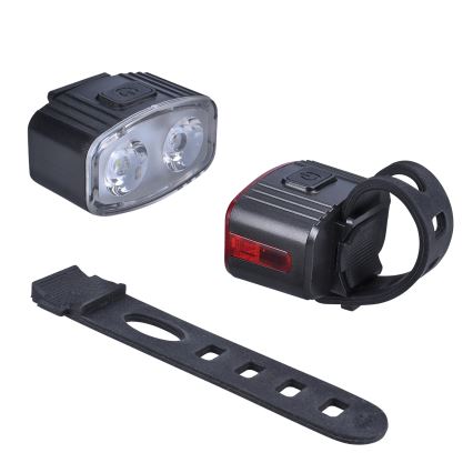 ZESTAW 2x LED Ściemnialna akumulatorowa lampka rowerowa 350mAh IP44 czerwona/biała