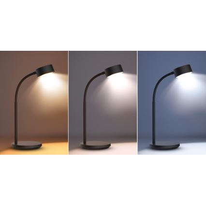 LED Ściemnialna dotykowa lampa stołowa LED/4,5W/5V 3000/4000/6500K czarny