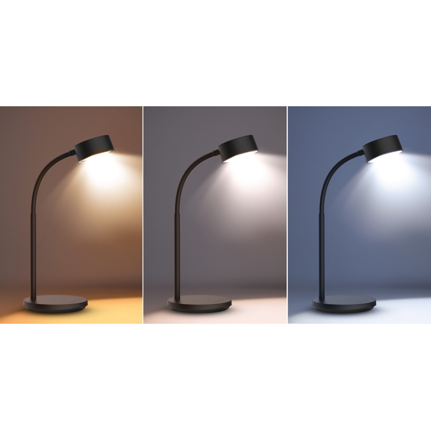 LED Ściemnialna dotykowa lampa stołowa LED/4,5W/5V 3000/4000/6500K czarny