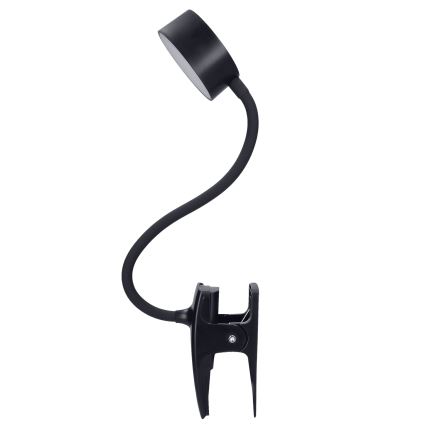 LED Ściemnialna elastyczny ładowalna lampa stołowa z klipsem LED/2W/1800 mAh 3000/4000/6500K czarny