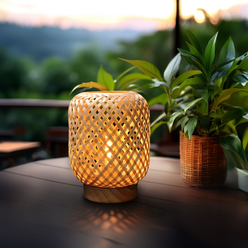 LED Dekoracyjna Lampa stołowa BOHO LED/2xAAA rattan