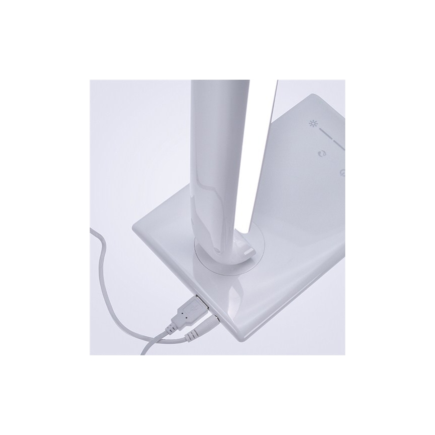 LED Lampa stołowa ściemnialna złącze USB LED/12W/230V bialy