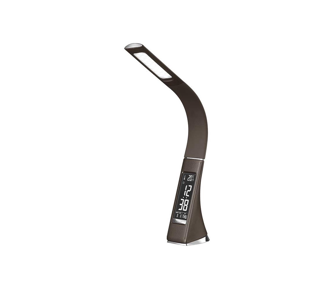 WO46-H - LED Lampa stołowa ściemnialna z wyświetlaczem LED/6W/230V brązowy