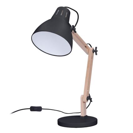 Lampa stołowa FALUN 1xE27/25W/230V czarna/dąb