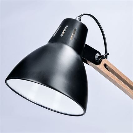 Lampa stołowa FALUN 1xE27/25W/230V czarna/dąb