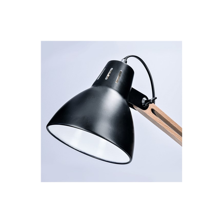 Lampa stołowa FALUN 1xE27/25W/230V czarna/dąb