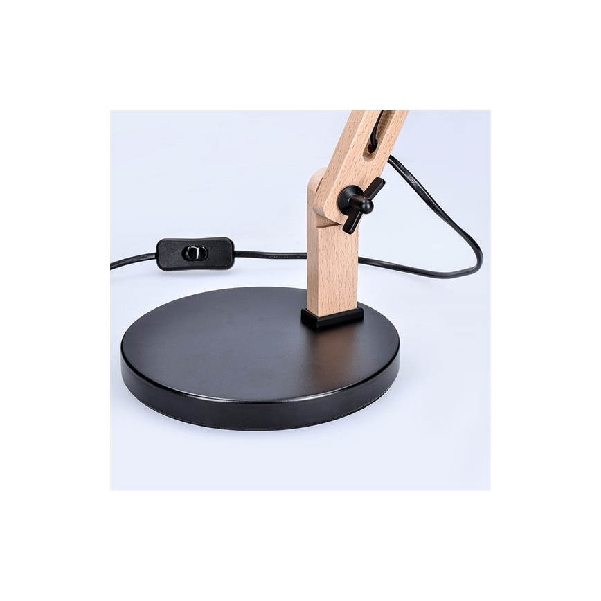 Lampa stołowa FALUN 1xE27/25W/230V czarna/dąb